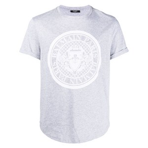 발망 로고 프린트 반소매 티셔츠, 그레이계열, Standard XS(KR 100)