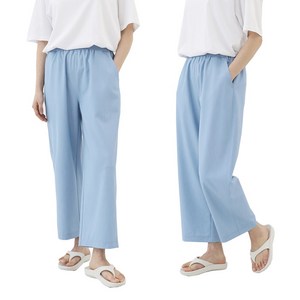 비비진 여성 시원한 청량 와이드 일자핏 얇은 밴딩팬츠 1+1