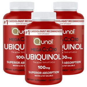 퀴놀 메가 코엔자임큐텐 유비퀴놀 100mg 소프트젤, 120정, 3개