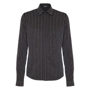 발망 코튼 크리스털 스트라이프 셔츠, 블랙계열, Collar (cm) 39(KR 105)