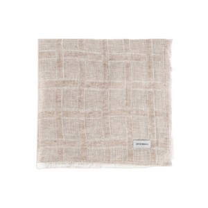 엠포리오아르마니 프린지 체크 스카프