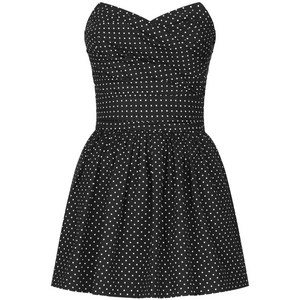 돌체앤가바나 폴카 도트 뷔스티에 미니 드레스, 블랙계열+화이트계열, Italy 54(KR 110)