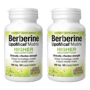 네추럴팩터스 베르베린 리포미셀 매트릭스 500mg 리퀴드 소프트젤, 60정, 2개