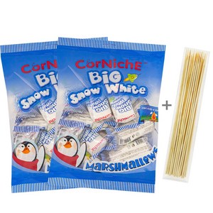 [푸드원스토어] 빅 스노우 마시멜로우 17g x15개 + 꼬치 20개, 2개, 255g