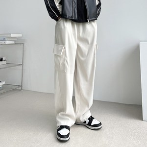 로니제이 일반 기모 남녀공용 골덴 팬츠 Y2K 코듀로이 카고 조거 밴딩 와이드 팬츠