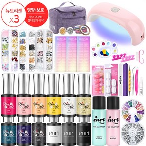 젤 부작용 해결- 유리미 홈네일샵 건강한 젤네일 세트_ 손톱영양보호 젤베이스 3장(60pcs) + 컬러젤 12종 + 젤네일재료 세트, 1세트, 홈네컬러젤 12종_손톱영양보호 젤베이스+각종 재료
