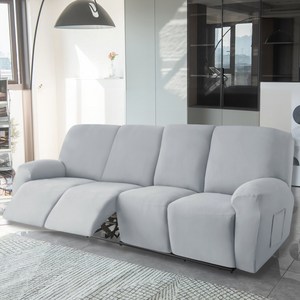 [모든사이즈 호환] 커버무드 리클라이너 실크 소파 커버, 라이트 그레이, 1개