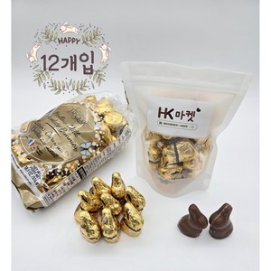에이치케이마켓 자쿠아 할로우 부활절 미니토끼 밀크초콜릿 12개입 소분판매, 1개, 120g