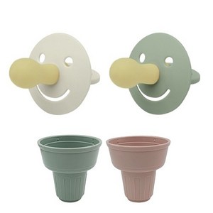 프로미스 공갈 노리개 젖꼭지 스마일 2p + 콘케이스 2p, 1단계, 스노우, 데저트세이..., 1세트