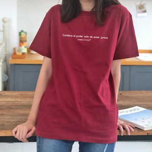 험블스튜디오 여성용 17수 레터링 통기성 반팔 티셔츠