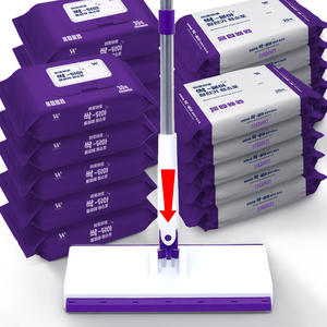 노터치 밀대걸레세트 대형 자동 딸깍 청소기 핸디 일회용 청소포용 밀대걸레 바닥 청소 밀대 걸레 원터치 분리 막대걸레 청소포 세트 극세사 밀대 정전기포 걸래