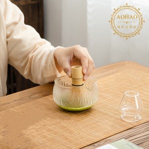 AOHAO 투명 유리 말차 도구 3/4/5/6/7/8 PCS 세트