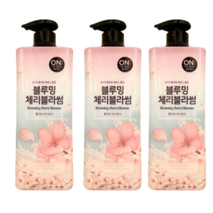 온더바디 플라워 약산성 퍼퓸 바디워시 블루밍 체리블라썸, 900g, 3개