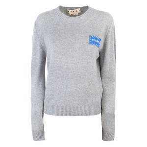 마르니 로고 패치 캐시미어 스웨터, 그레이계열, Italy 38(KR 44-55)