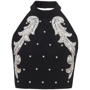 발망 바로크 자수 크롭 탑, 블랙계열, France 40(KR 66)