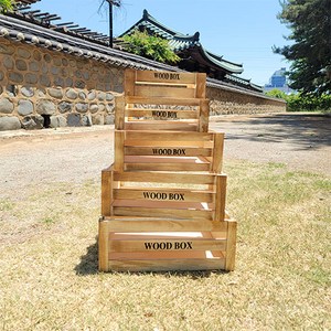 [해피인어스] 내추럴 우드박스, 03 내추럴우드박스(중), 1개
