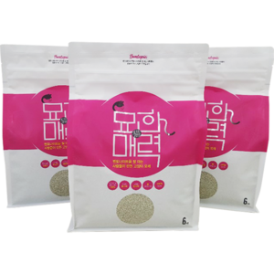 [묘한매력] 100% 국내생산 프리미엄 고양이모래 6kg X 3포, 3개, 6L