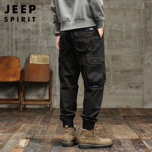 JEEP SPIRIT 지프 스피릿 남자 봄가을 카고 바지 남자조거팬츠 밴딩 멀티 포켓 카고 팬츠 JP6772+양말