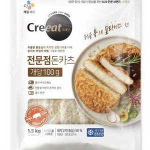 크레잇전문점돈카츠(통듬심돈카츠) CJ 냉동 1.5Kg(100gx15입), 단품, 단품