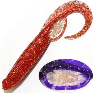 추랑 국내생산 자체개발 더 강해진 멸치향 광어 다운샷웜, 1세트, 8.65g, 050 다크레드
