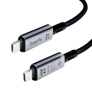 수피 240W 40G 썬더볼트 안드로이드 오토 USB4 C to C 고속 케이블 S43 40cm