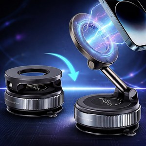 픽커리 360도 회전 맥세이프 흡착식 차량 핸드폰 거치대, 블랙, 1개