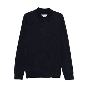 메종 마르지엘라 엘보 패치 울 폴로 셔츠, 블루계열, Standard L(KR 105)