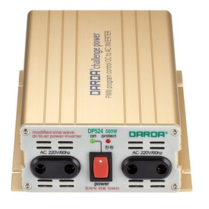 DARDA 차량용 유사계단파 인버터 DP-524 배터리 DC 24V 500W 다르다 피앤케이하이테크 국산정품 자동차용 안전인증, 1개