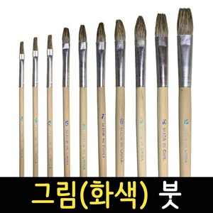 페인트붓 그림붓 화색 벽화붓 브러쉬 작은붓 페인팅붓 미술 수채화붓, 그림붓 화색 #12, 1개