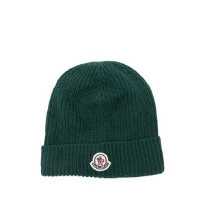 몽클레르 로고 패치 골지 비니 모자