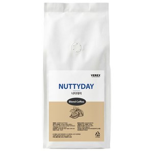 베렉스커피 너티데이 산미없는 고소한 견과류 블렌드 원두커피, 1kg, 홀빈(분쇄안함), 1개