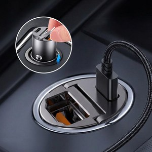 프로젝트 A 매립형 100W 차량용 초고속 시거잭 충전기 세트 USB C 타입 PD QC 고속케이블 포함
