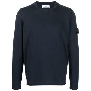 스톤 아일랜드 로고 패치 소매 스웨터, 블루계열, Standard XXL(KR 110)