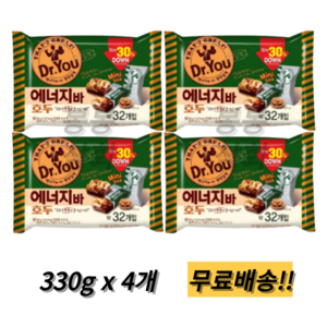 오리온 닥터유 에너지바 호두 미니, 330g, 4개