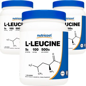 뉴트리코스트 L-류신 언플레이버드 글루텐 프리, 500g, 3개