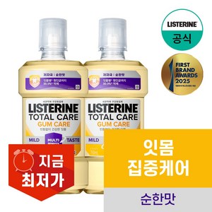 NEW 리스테린 토탈케어 검케어 마일드 구강청결제, 2개, 750ml