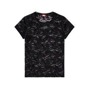 디젤 카시아-Utlt 레이스 자수 티셔츠, 블랙계열, Standard S