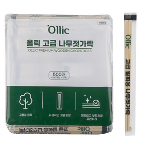 올릭 고급 일회용 나무젓가락, 100개입, 5개