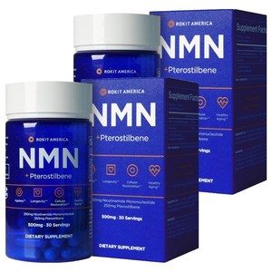 로킷아메리카 NMN + 프테로스틸벤 500mg 캡슐, 60정, 2개