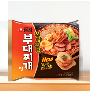 농심 보글보글 부대찌개면 127gx32봉지, 32개