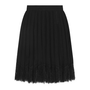 돌체앤가바나 플리츠 레이스 미니 스커트, 블랙계열, Italy 44(KR 66)