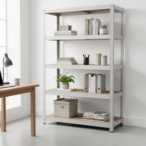 페리코 철제 무볼트 조립식 앵글 선반 화이트 5단