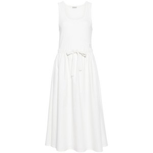 몽클레르 드로스트링 웨이스트 미디 드레스