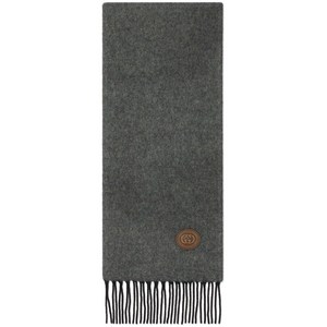 구찌 인터로킹 G 패치 캐시미어 스카프