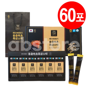 에브리데이즈 동충하초 흑삼스틱 12g x 10포 x 6개입 (총 60포) + 쇼핑백 증정, 120g