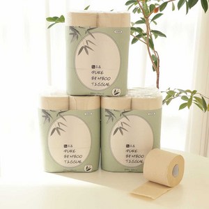 휴홈 먼지없는 퓨어 대나무 화장지 3겹 30M, 4개, 12개입