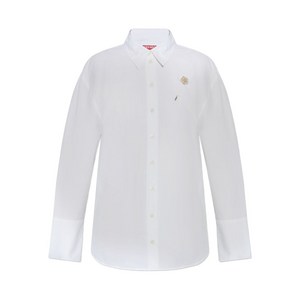 겐조 보크 플라워 장식 코튼 셔츠, 화이트계열, France 38