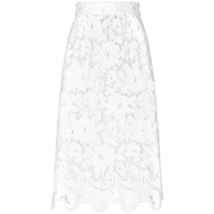 돌체앤가바나 플로럴 자수 오픈 워크 스커트, 화이트계열, Italy 44(KR 66)