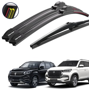 쉽딱 트리플 전면 후방 와이퍼 3P 세트, G4렉스턴/올뉴렉스..., T2-650+500...