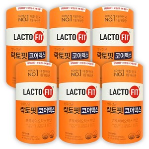 종근당건강 락토핏 코어 맥스 프로바이오틱스 아연 프롤린 공법 생착 유산균 60포 x 6통, 120g